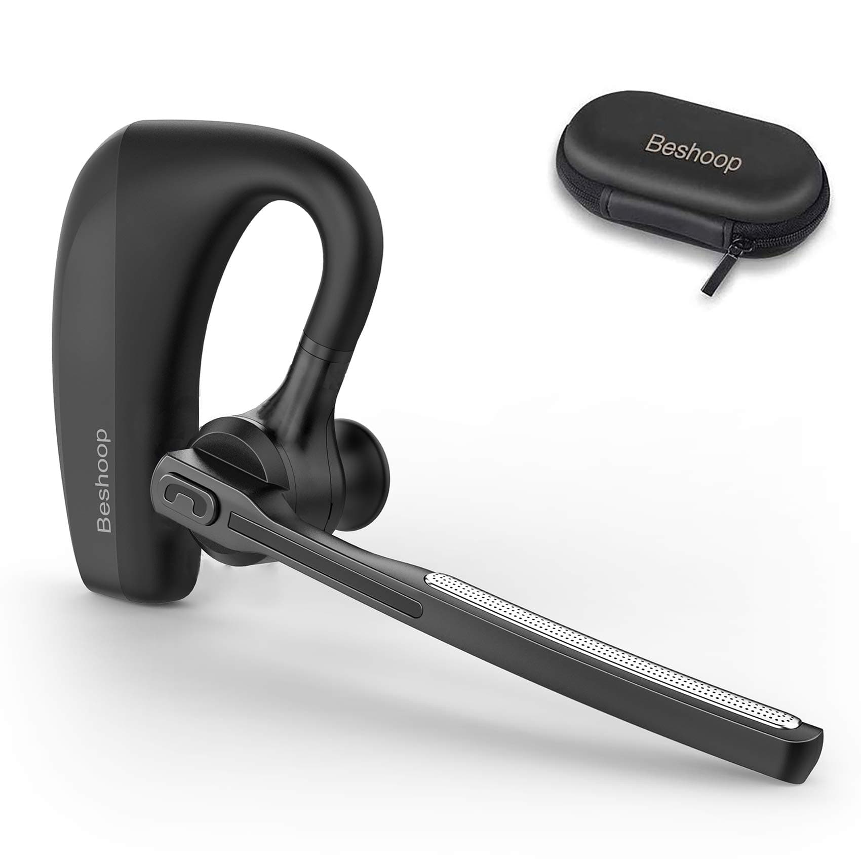 Bluetooth Headset V5.0, Beshoop Wireless Earpiece Handsfree Business Earphone in-Ear Earbuds with Mic Support iPhone XR XS X 8 7 Plus 6s iPad Samsung Android PC