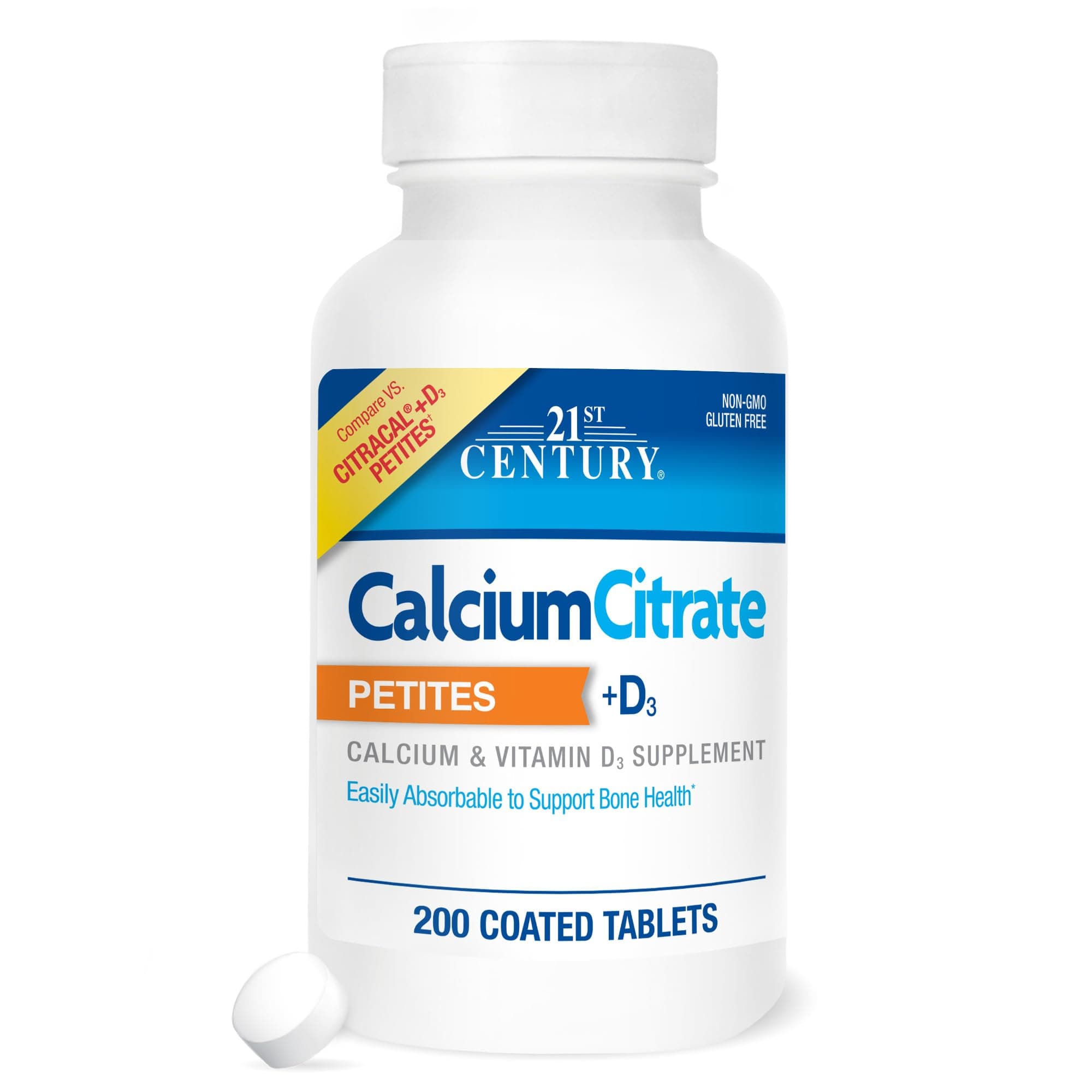 Calcium Citrate + D3 Petites Coated Tablets 200 ea