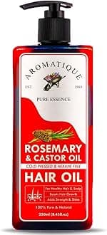 Aromatique Rosemary & Castor Oil Cold-Pressed & Hexane-Free Nourishing Blend for Hair & Scalp Deep Hydration & Shine Suitable for All Hair Types (250 ML) natural