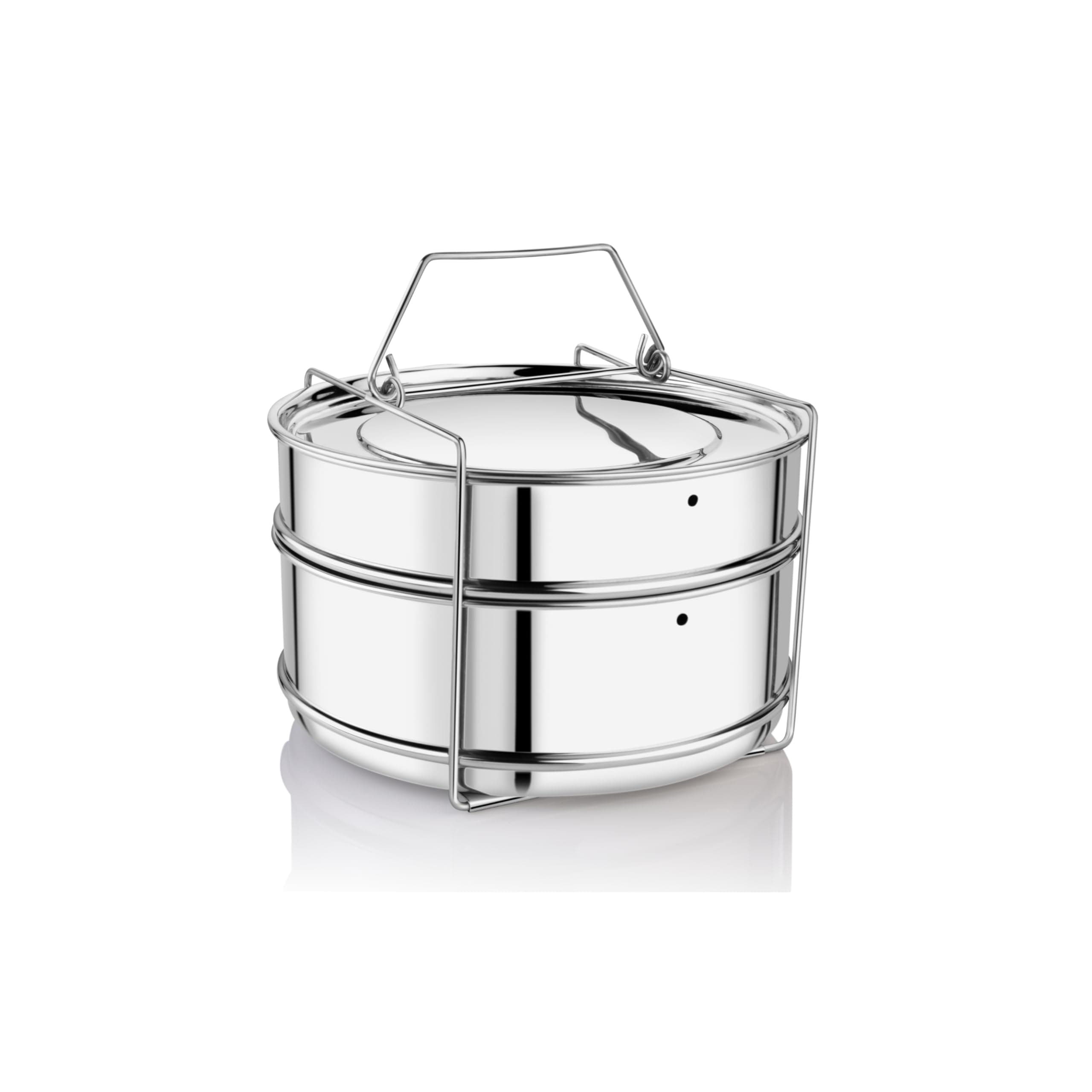 Embassy SS Cooker Separator P7.5 Suitable for 7.5 litres Prestige Deluxe Plus Outer Lid Pressure Cookers (2 Containers with Lifter, Stainless Steel)