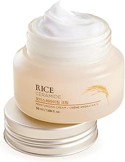 The Face Shop Rice Ceramide Cream, Hydrating Face Moisturizer, for Dry & Combination Skin, Lightweight, Fast-absorbing, 1.69 fl. oz.