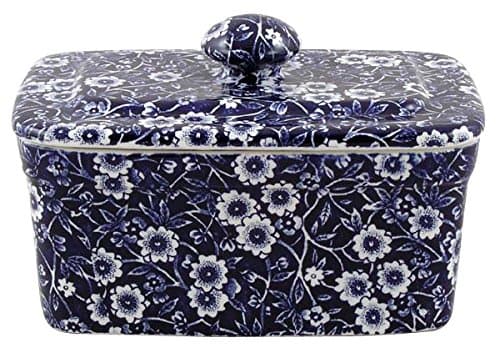 BurleighDark Blue Calico Butter Dish