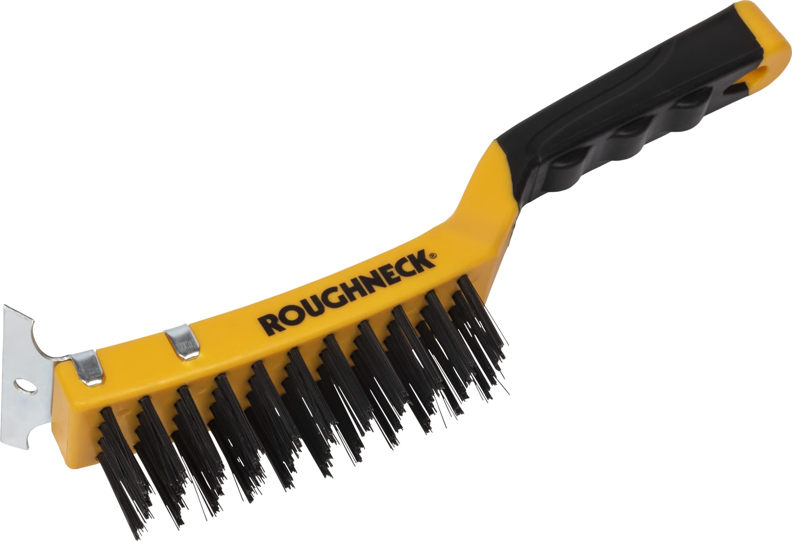 Roughneck ROU52042 Wire Brush Soft Grip with Scraper
