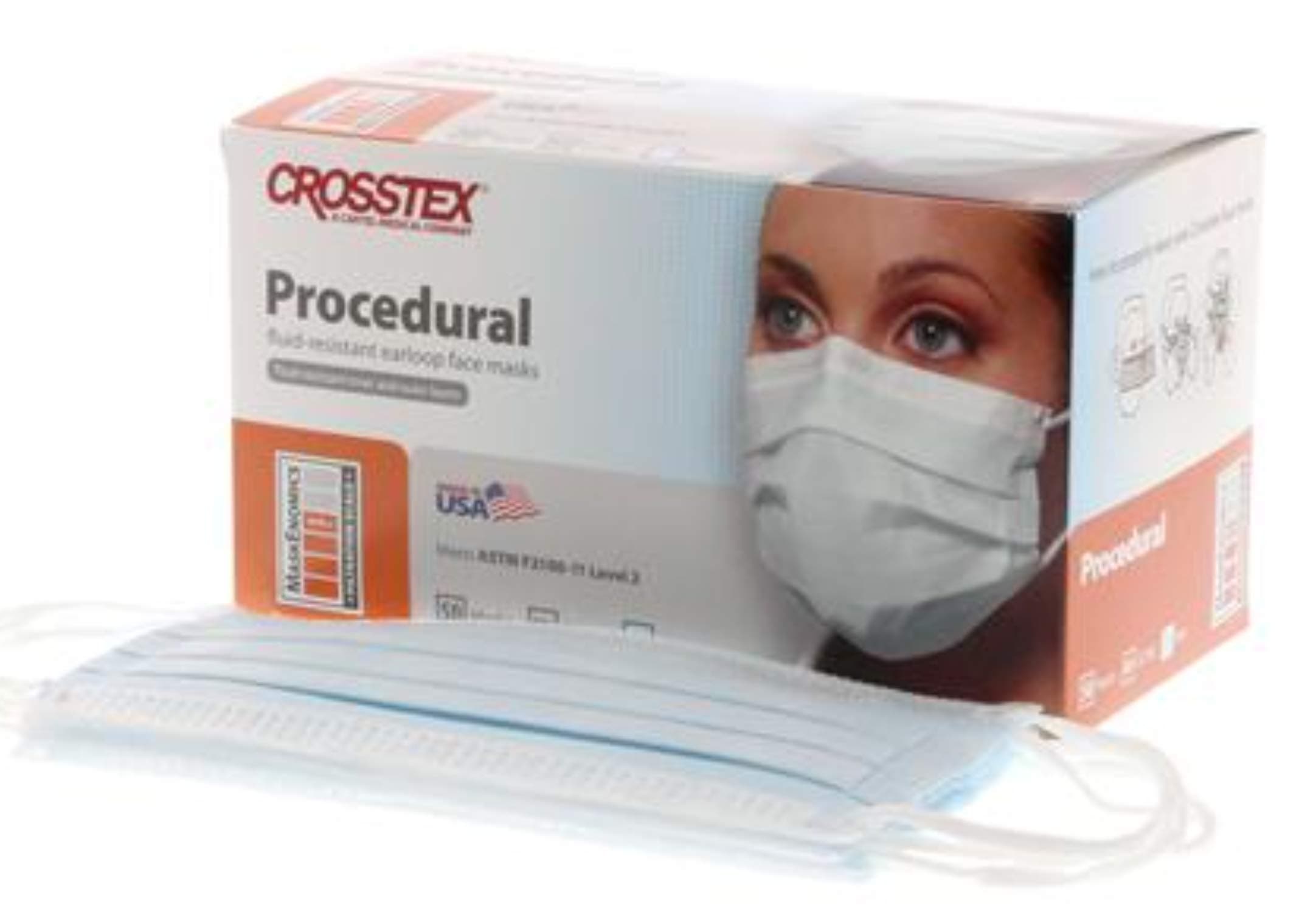 GCPBL PT# GCPBL- Mask Face Crosstex Blue Earloop LF 50/Bx by, Crosstex International