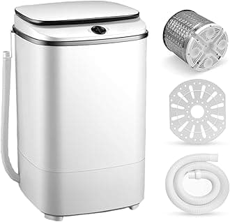 TDOO Portable Washing Machine, 2-In-1 Blue Light Compact Portable Mini Electric Shoe Washer Rotary Dryer 7.5L Capacity, Semi-automatic Laundry Machine