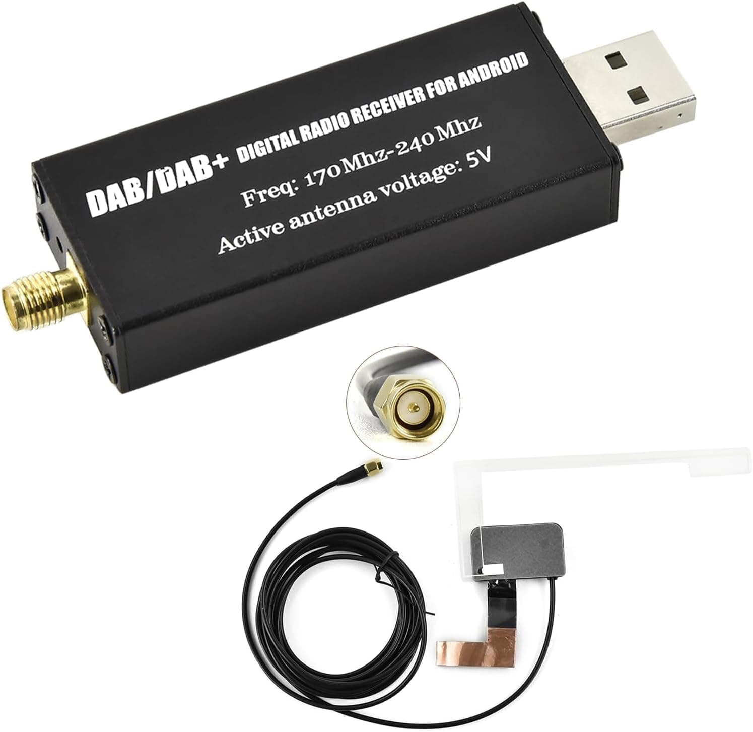 Car DAB/DAB+ Digital Radio Receiver Adapter for Android Car Stereo via USB Connection