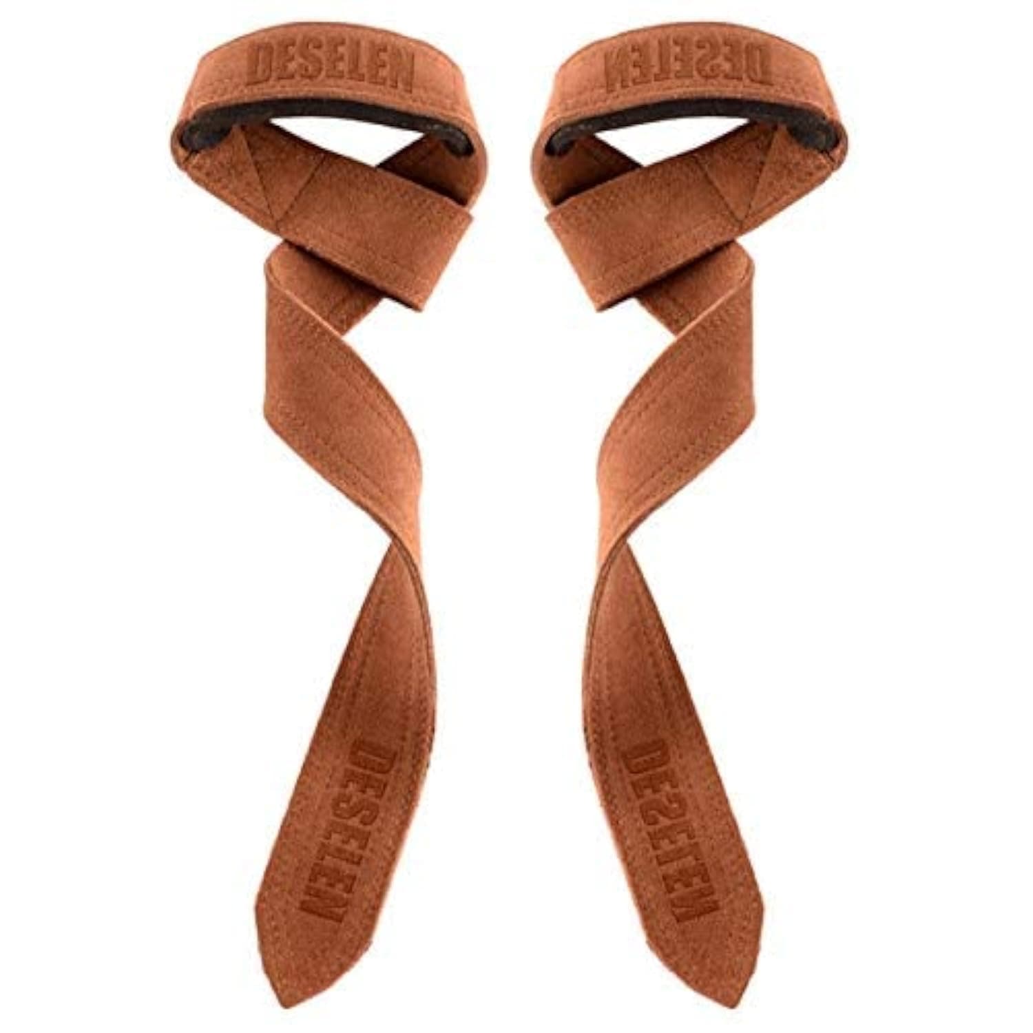 Leather Weightlifting Straps with Thick Soft Sponge Lining Wrist Loop, Gym Workout Excellent Gripping Deadlift Straps, Great for Bodybuilding, Strength Training, Pair (2)