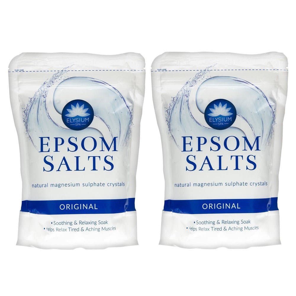 2 PACK Elysium Spa Epsom Bath Salts Natural Magnesium Sulphate Crystals - ORIGINAL 2 x 450g