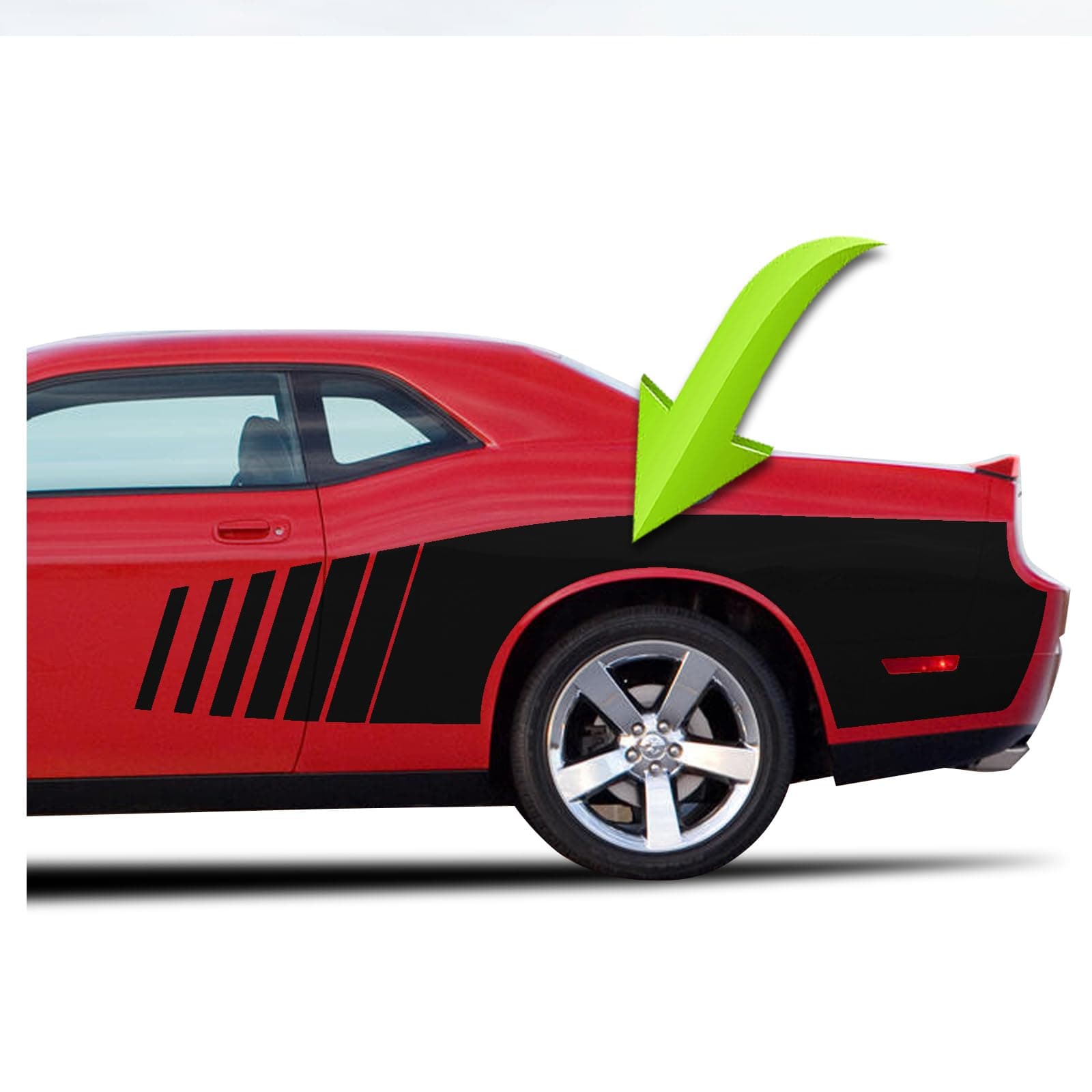 Cuda Billboard Side Stripe Racing Graphics Vinyl Decal Sticker Kit Stripe Compatible with Dodge Challenger Stripe Kit 2008 2009 2010 2011 2012 2013 2014 (Matte Black)