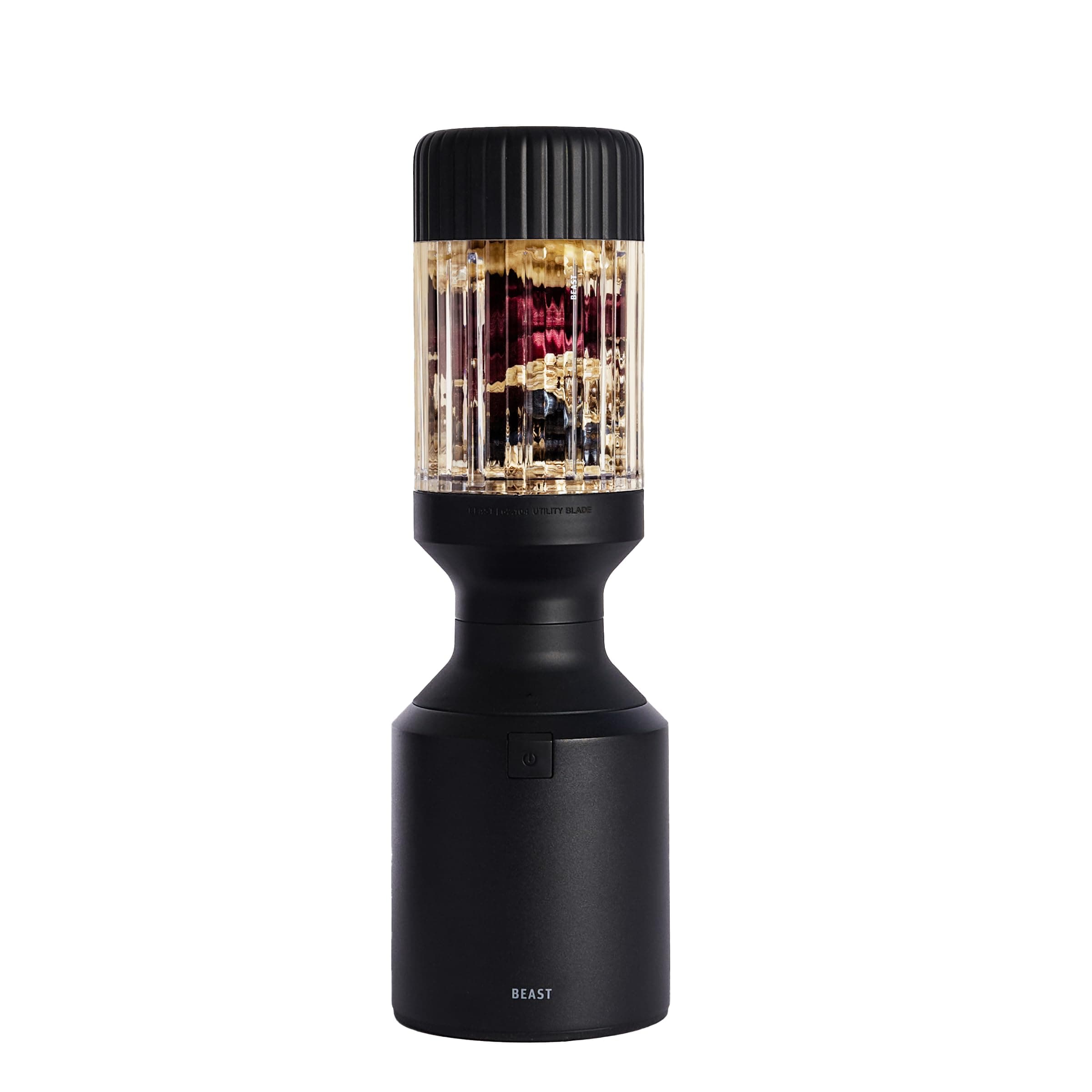 Beast Blender | Sleek Kitchen Countertop Design, Patented Blending Technology | Take Smoothies & Shakes To-Go with NEW Portable Straw Cap System (Carbon Black)