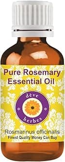 Deve Herbes Rosemary Essential Oil (Rosmarinus officinalis) for Healthy Hair Pure | Non-Sticky | Non-greasy | Lightweight | Men & Women | All Skin Types | Steam Distilled 15ml X 2