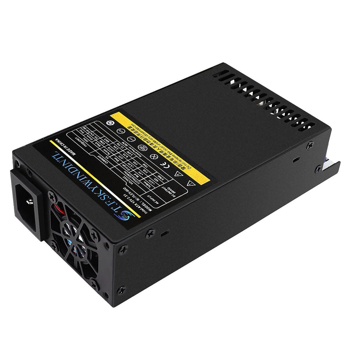Flex ATX Power Supply 600W 1U Fully Modular PSU 100-240V AC with 1x20/24Pin Mainboard Power,2xSATA Ports, 1xIDE Fan Power for Rack Mount Case Desktop Server POS AIO System