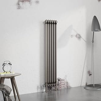 Warmehaus 1500x290mm Raw Metal Vertical Column Radiator Double Traditional Cast Iron Style Bathroom Radiator