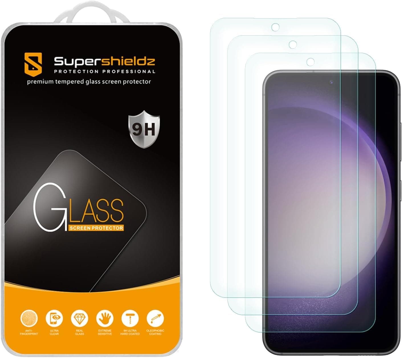 (3 Pack) Designed for Samsung (Galaxy S23 FE) [FE Model Only] Tempered Glass Screen Protector, 0.33mm, Anti Scratch, Bubble Free