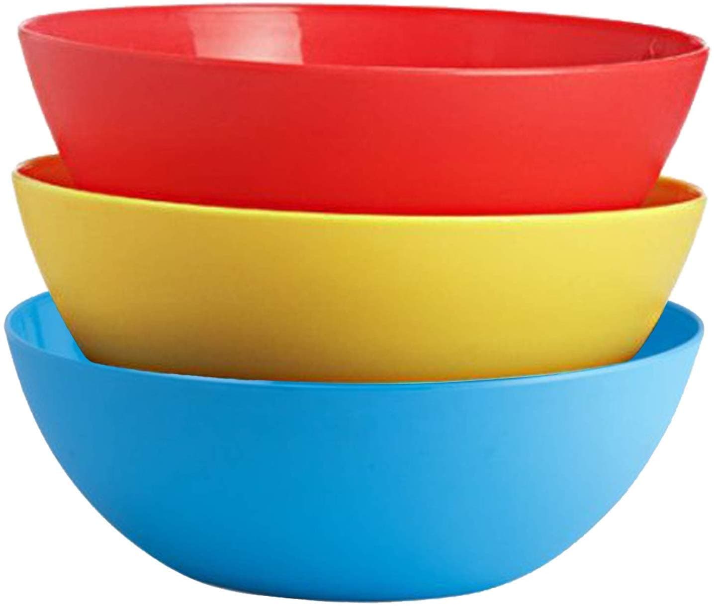 Kuber Industries Modular Plastic Solid Mixing Bowl|Unbreakable Mixing Bowls|Microwave & Dishwasher Safe|Size 15 x 15 x 7 CM|Pack of 3, Capicity 1000 Ml (Multicolour)