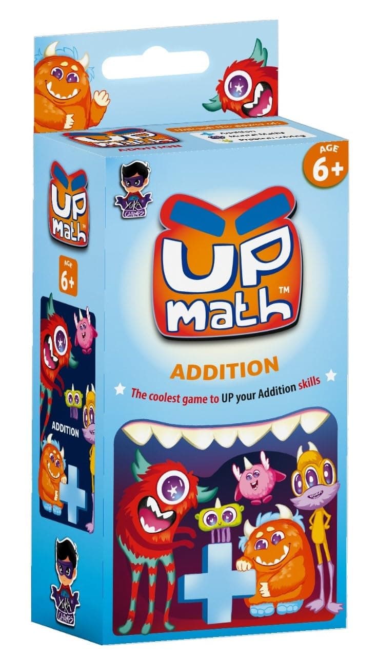 YUKA Champs UPMATH Addition - Mental Math Board Game Flash Cards to Learn Addition Educational Brain Game Boys Girls 6+ Years