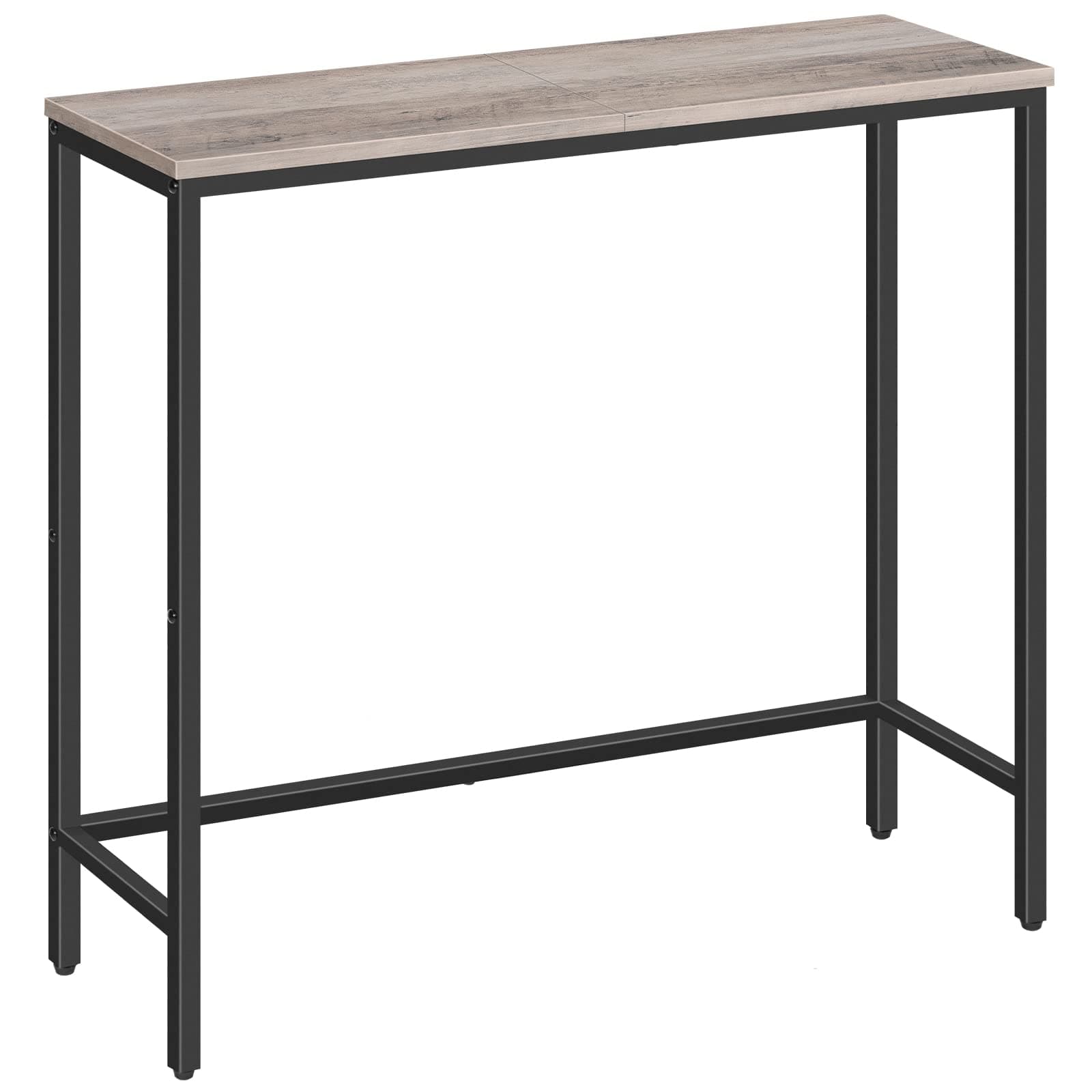 HOOBRO Slim Console Table for Hallway, Metal Frame, Compact Display Sofa Table for Small Spaces, Entryway, Living Room, Sturdy, Greige and Black EBG75XG01
