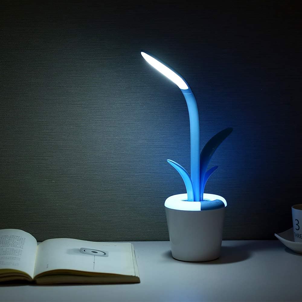 ALI SHIPPING USB Charging Rechargeable with 3 Step Brightness and Different Colour Rim Table Lamp