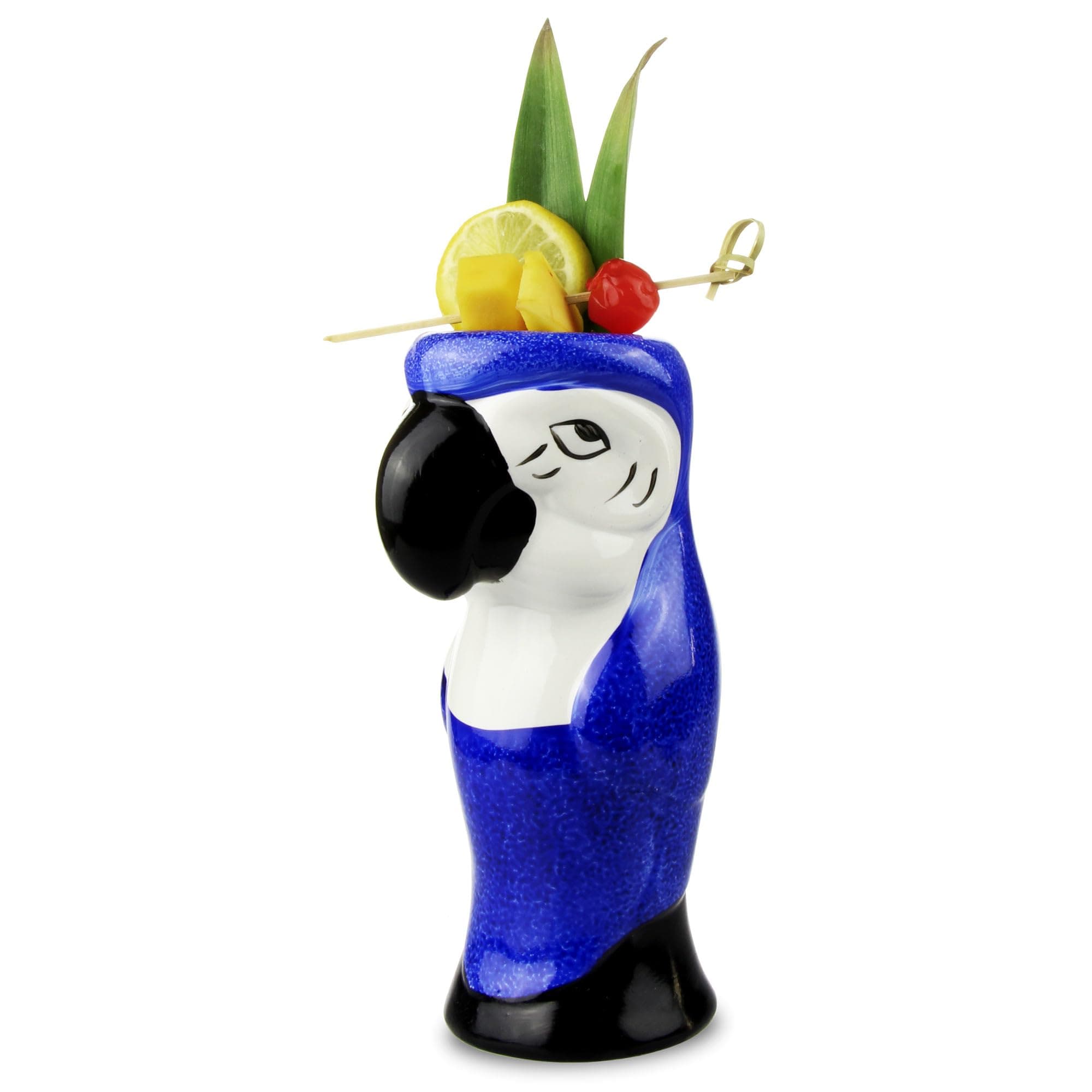 bar@drinkstuff Blue Ceramic Parrot Mug 550ml (19.4oz) – Tropical Tiki Cocktail Cup for Hawaiian Parties & Home Bar
