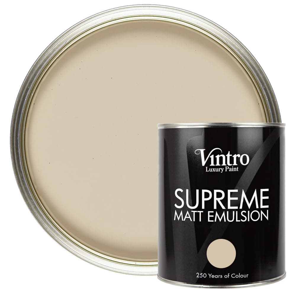 Vintro | Luxury Matt Emulsion | Smooth Chalky Finish | Multi Surface Paint | for Walls, Ceilings, Wood and Metal | 1L (Light Stone - Pebble)