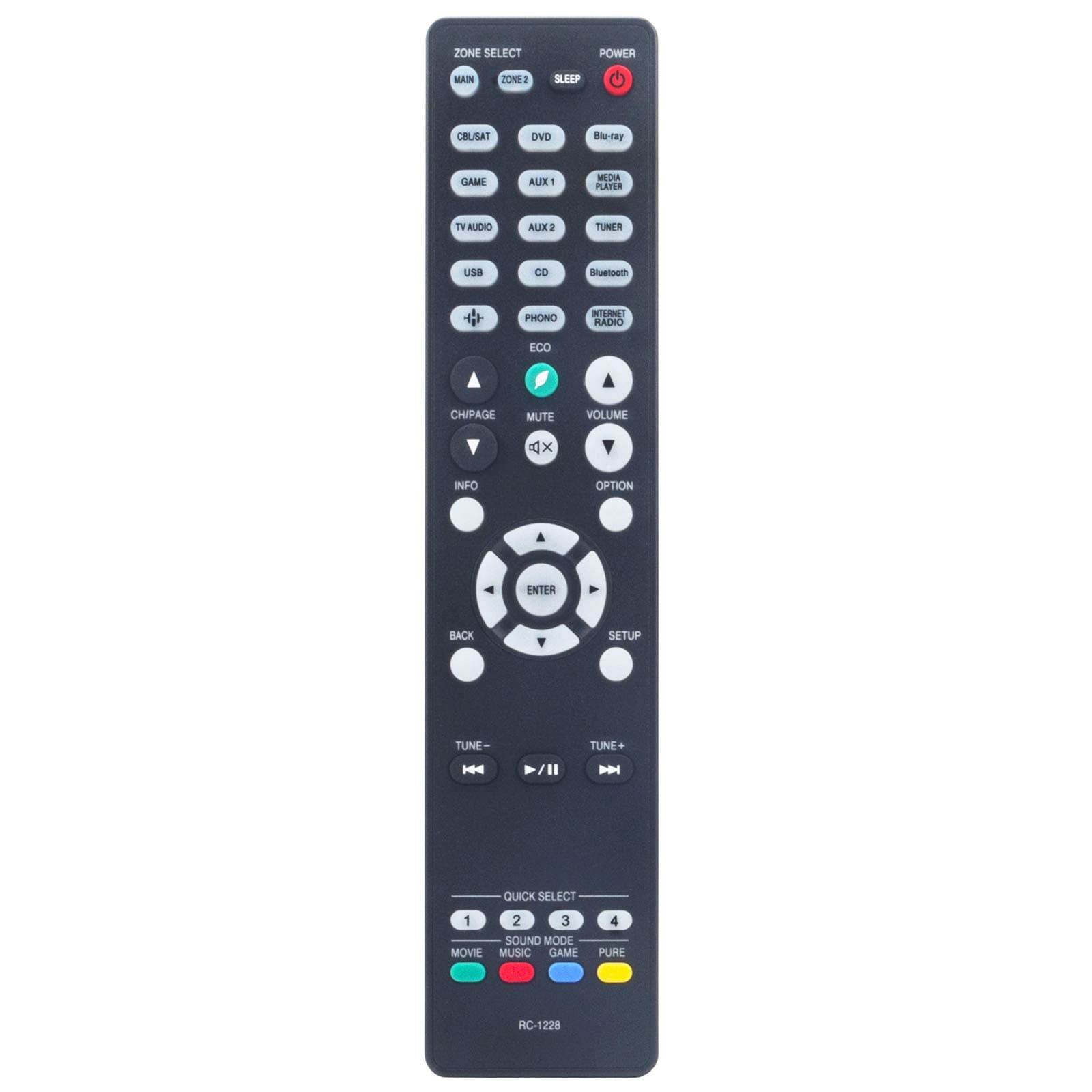 New RC-1228 Replacement Remote fit for Denon Integrated Network AV Receiver AVR-S950H AVR-X3500H AVR-S940H AVR-X2500H AVR-X2600H AVR-X2600H-DAB AVR-X3600H sub RC-1226 RC-1192 RC-1218 RC-1217 RC-1227