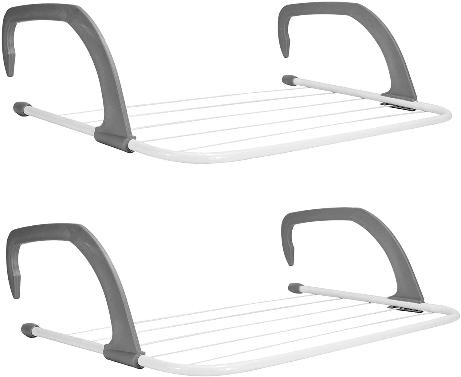 DELFINO Folding Compact 5 Bar Radiator Drying Rack Rail Holder Indoor Laundry Clothes Towel Dryer Airer with Adjustable Arms Drying Space Clothes Airer Energy Saving and Foldable