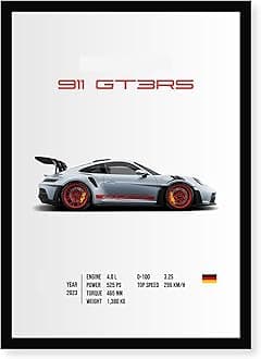 CodersParadise Coder Paradise Porsche Wall Poster Frames | 8x12 inch (A4 Size) | Hanging Wall Artwork Frames For Home Bedroom, Living Room and Walls Aesthetics | Framed Artworks