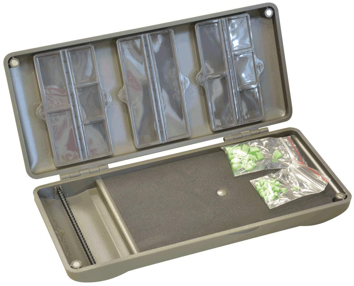 Rig Safe Combi, Compact Storage Solution, Aluminium, Holds Up to 20 Rigs, 12 Compartments, Magnetic Fasteners, Foam Board, Supplied with Pins, Durable Design for Anglers, Lightweight Portable