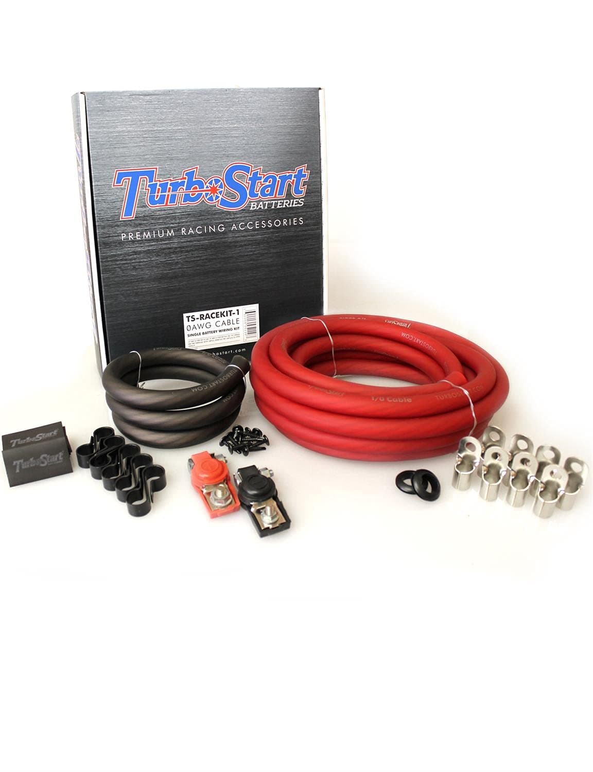 Turbo Start TS-RACEKIT-1 Includes: (1)16ft 0/1 AWG Red Power Cable (1) 3ft 0/1 A