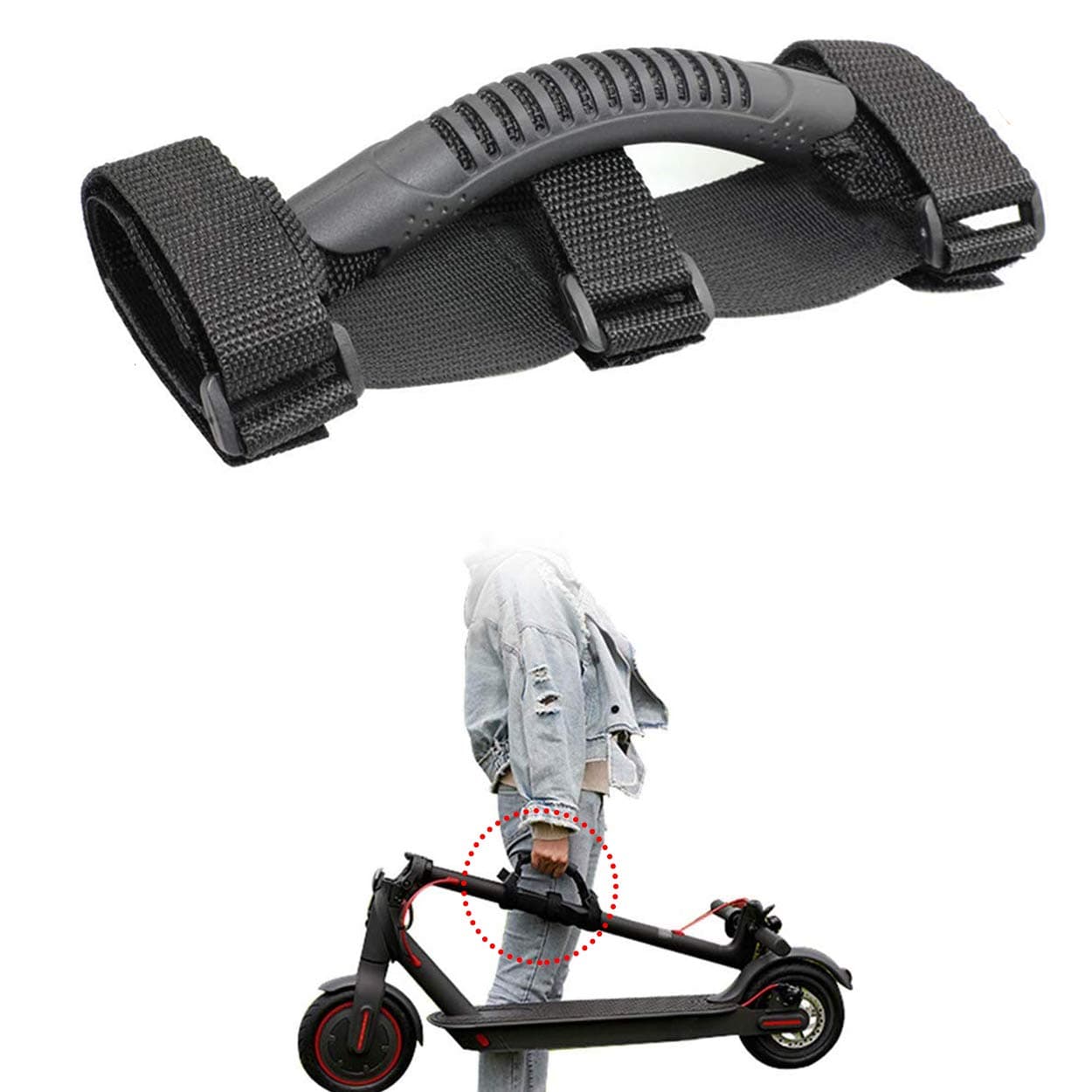 KingBaas Scooter Skateboard Hand Strap,Portable Labor Saving Carrying Strap Handle Bandage for Xiaomi Mijia M365 Pro Ninebot Segway ES1 ES2 ES3 ES4 Scooter