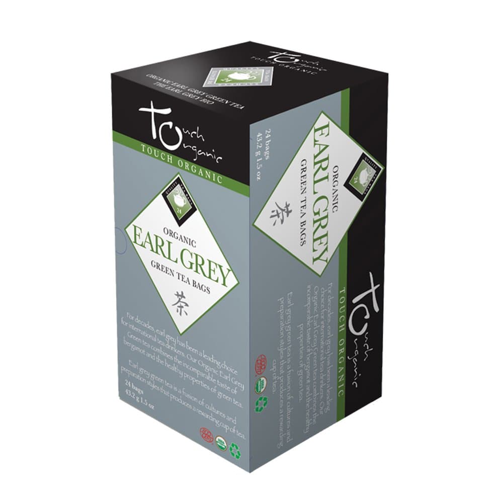 Touch Organic Tea, Earl Grey Green, 24 Count (Pack of 72)