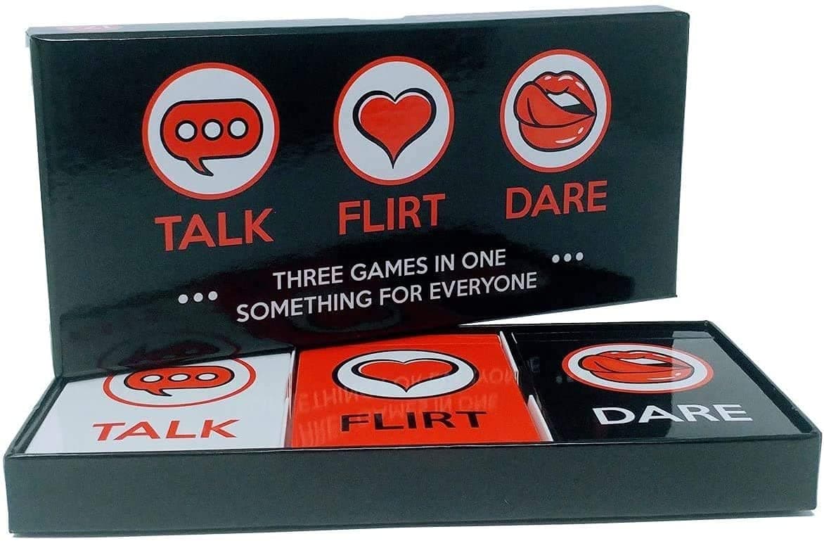 NARAYANMUNI 3 In 1 Fun And Romantic Game Night Box Set With Conversation Starters|Flirty Games And Cool Dares-Choose From Talk|Flirt Or Dare Cards For Couples Date|Multicolorfor Adult