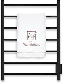 7-bar Matte Black Towel Warmer