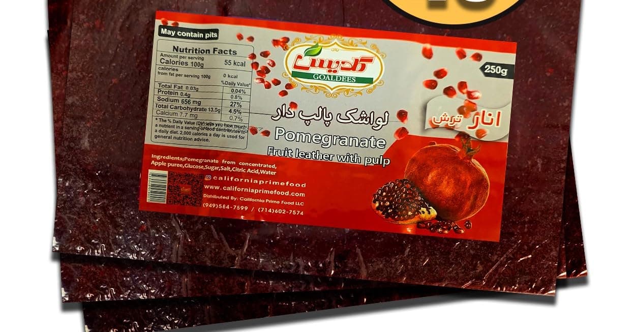 Fruit Leather Sheet (Pomegranate) with Pulp