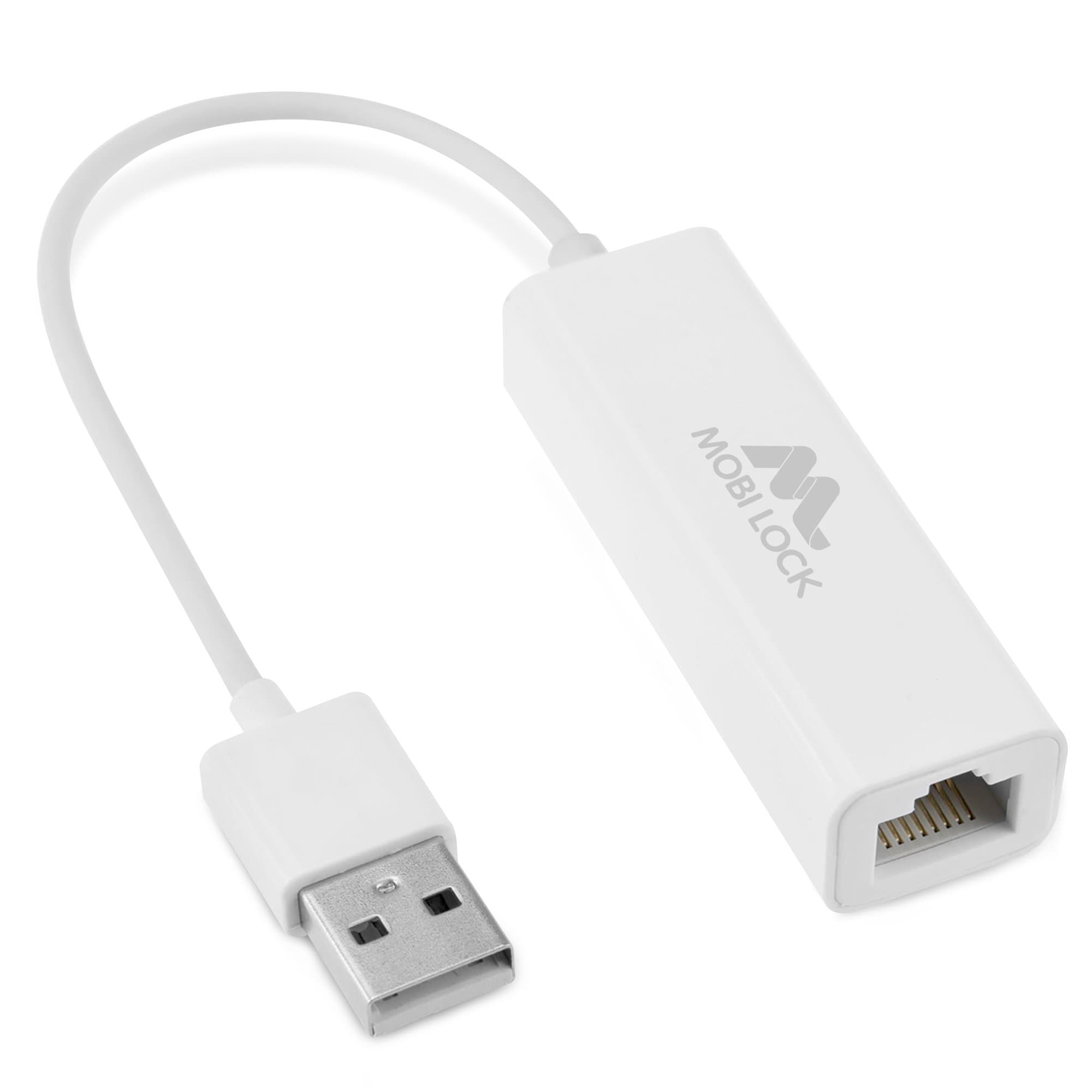 USB Ethernet LAN Network Adapter Compatible with Laptops and All USB 2.0 Compatible Computers Including Windows 7 to 11 Vista Mac OS X and macOS - by Mobi Lock