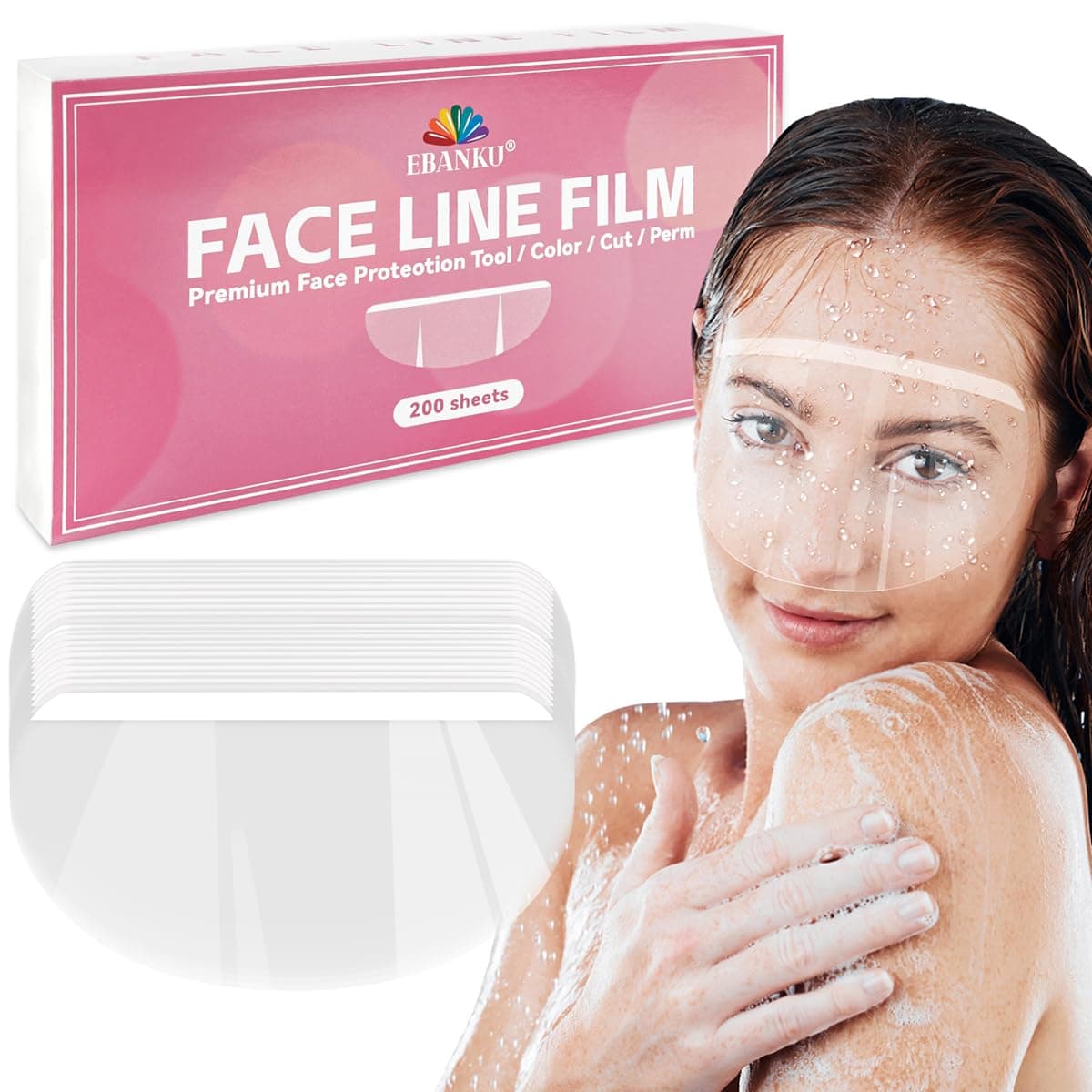 EBANKU Waterproof Eye Shield, Disposable Eye Shield Shower Face Eye Protector Shield Transparent Hairspray Shield Hairdresser Disposable Face Shield for Hair Salon Face Visors (200PCS)