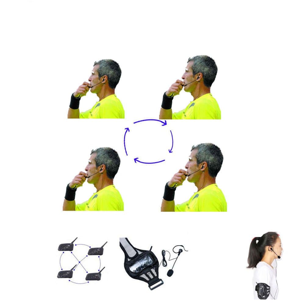 4 Referees Talk Same time Football Referee Judger Arbitration Walkie Talkie Football Soccer Handball Coach Referee Headset