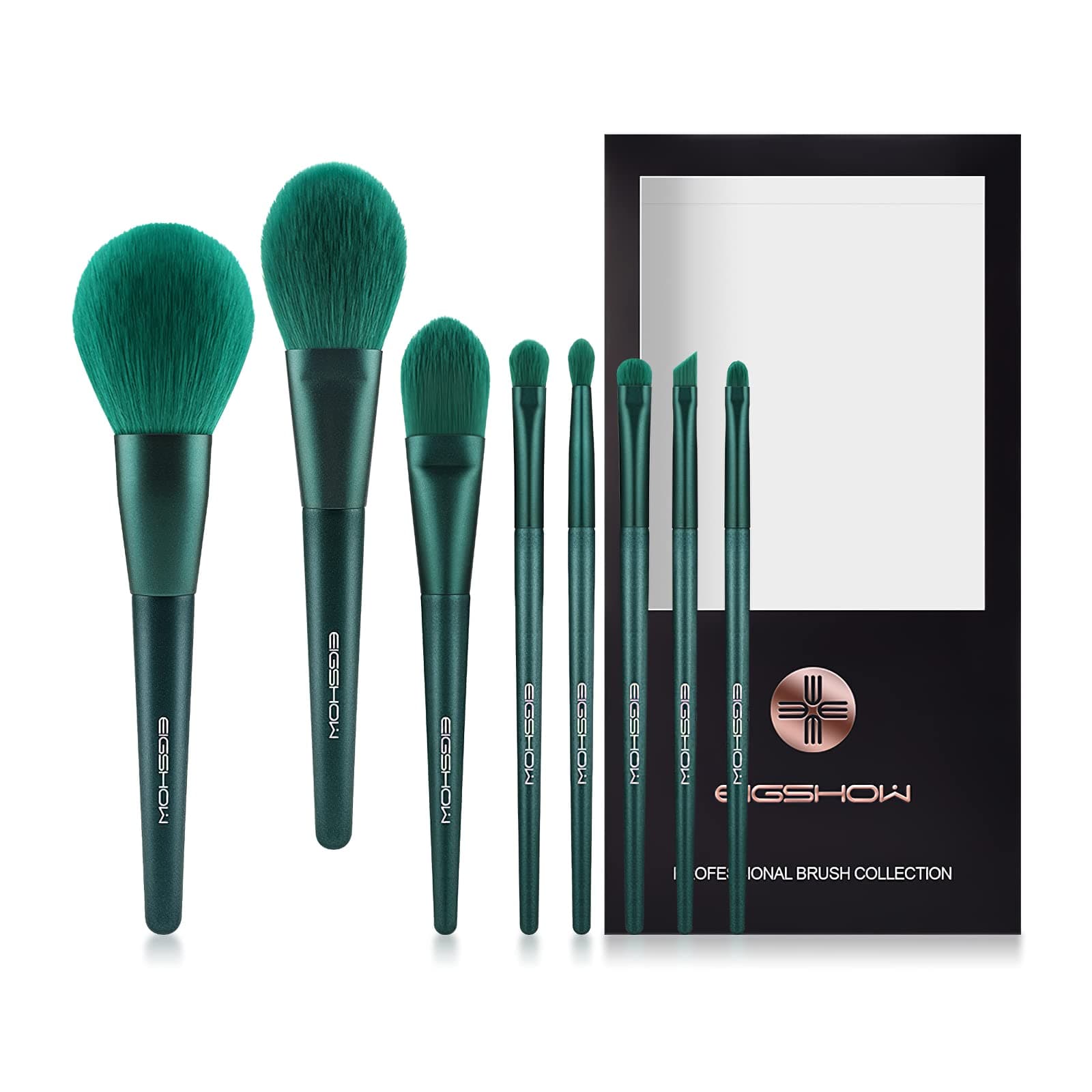 Makeup Brushes, Eigshow Premium Makeup Brush Set for Foundation Powder Concealers Blending Eye Shadows Face Kabuki Travel Sets (8pcs, Green)