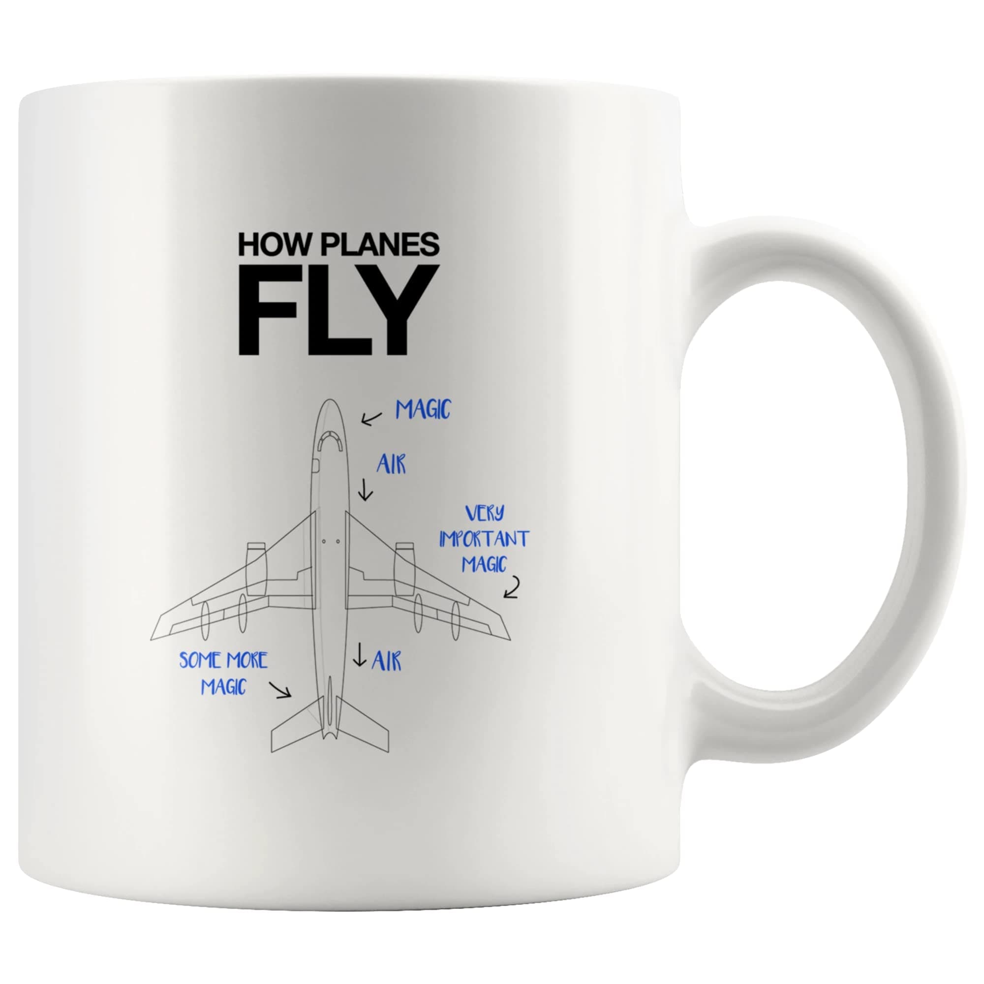 Panvola How Planes Fly Pilot Mug Aviation Aerospace Engineer Student Airplane Aircraft Mechanic Captains Flight Attendant Graduation Travellers Novelty Drinkware Ceramic Coffee Mug 11oz White