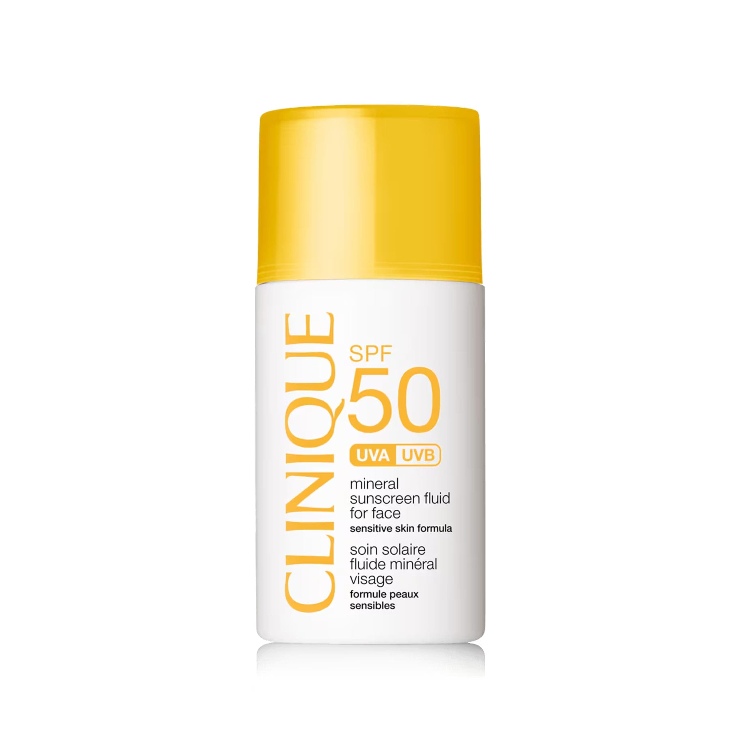 Clinique SPF 50 Mineral Sunscreen Fluid For Face | Safe For Sensitive Skin | Lightweight, Oil-Free SPF Face Lotion