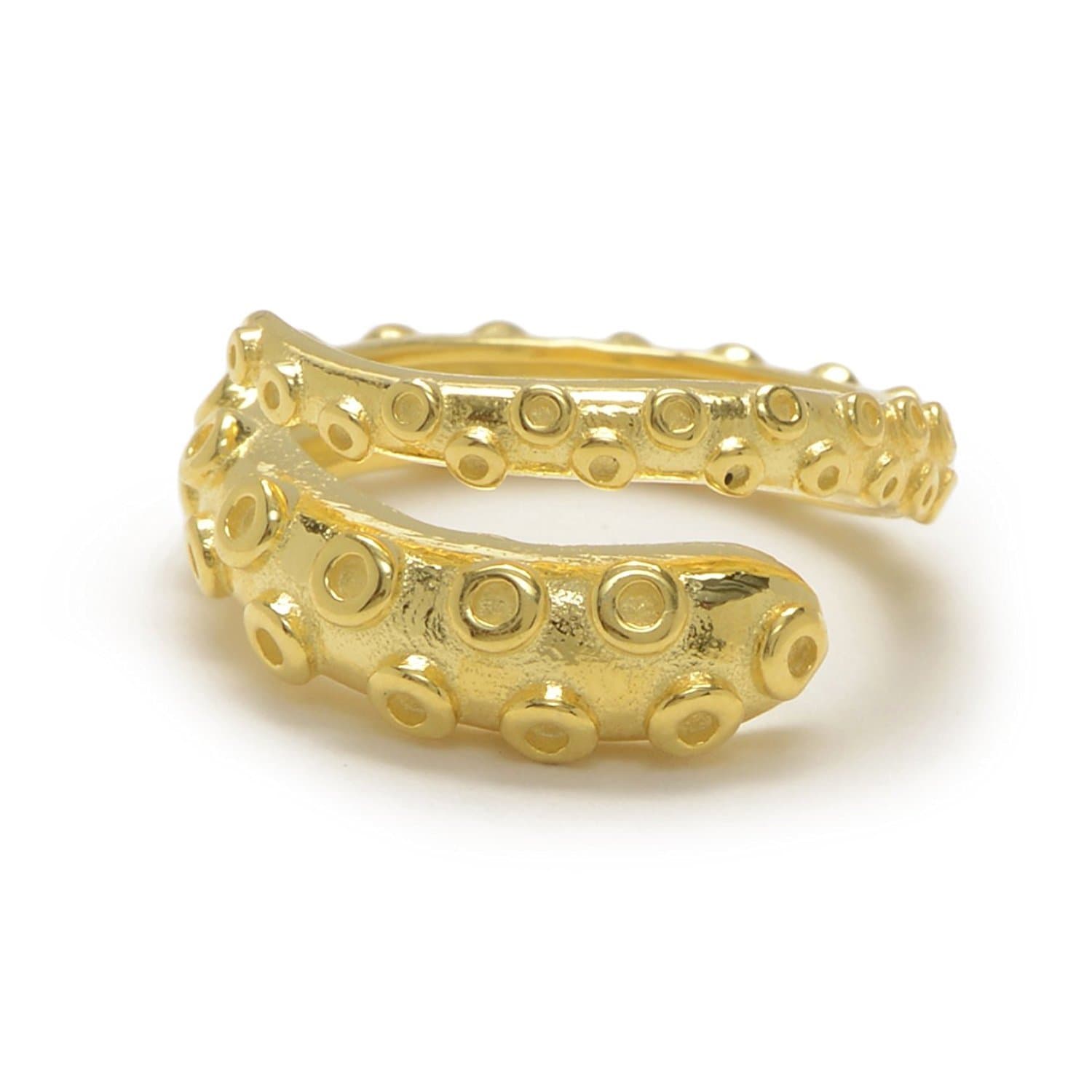 Octopus Tentacle Ring 925 Sterling Silver Size Adjustable | Dark, Antique, Shiny, Gold | Kraken Gothic Vintage Sea Ocean