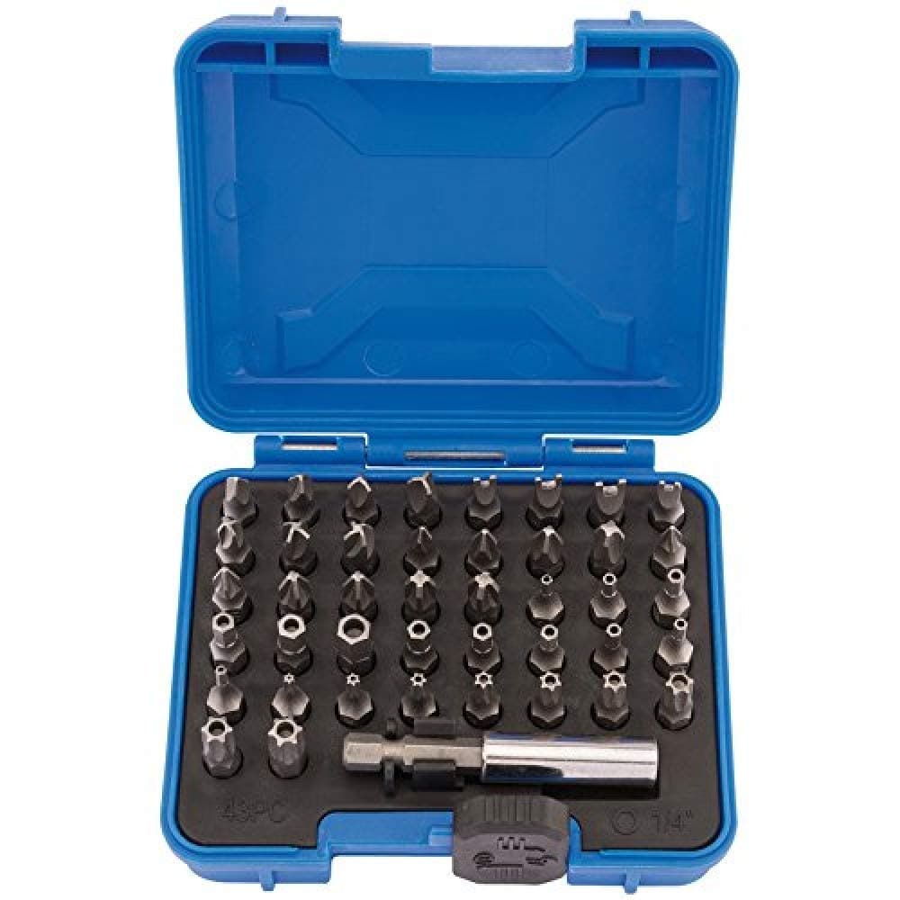Draper 43 Piece Security Bit Set | 1/4" Metric Screwdriver Kit | 25mm Precision Hand Tools Accessories | Heavy-Duty Storage Case | 82397