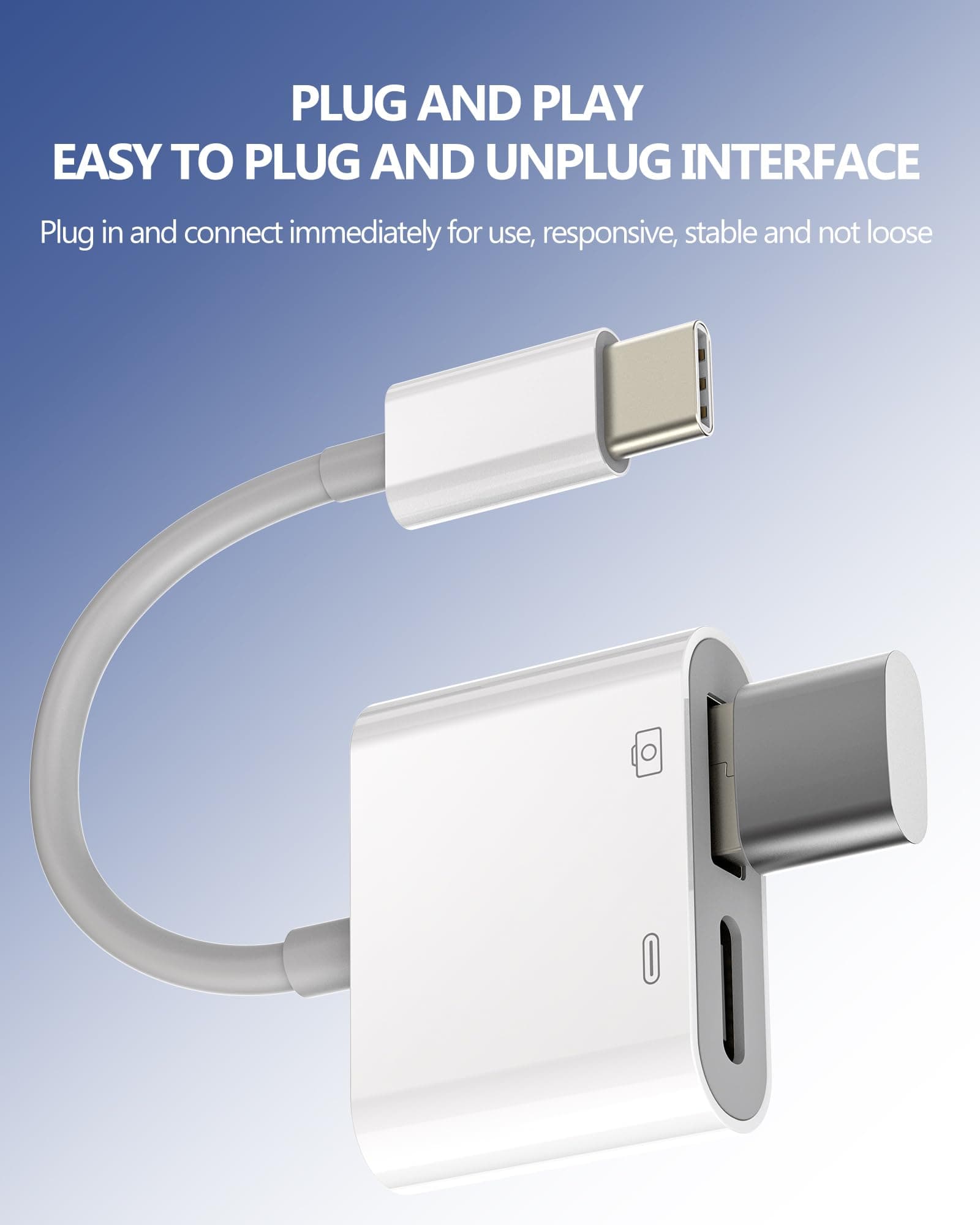 USB-C to USB Adapter(2in1) Type C Cable Accessories Thunderbolt Converter OTG 3.0 Mouse Port Dongle Compatible for Samsung for iPhone15 Pro Max Plus for iPad MacBook