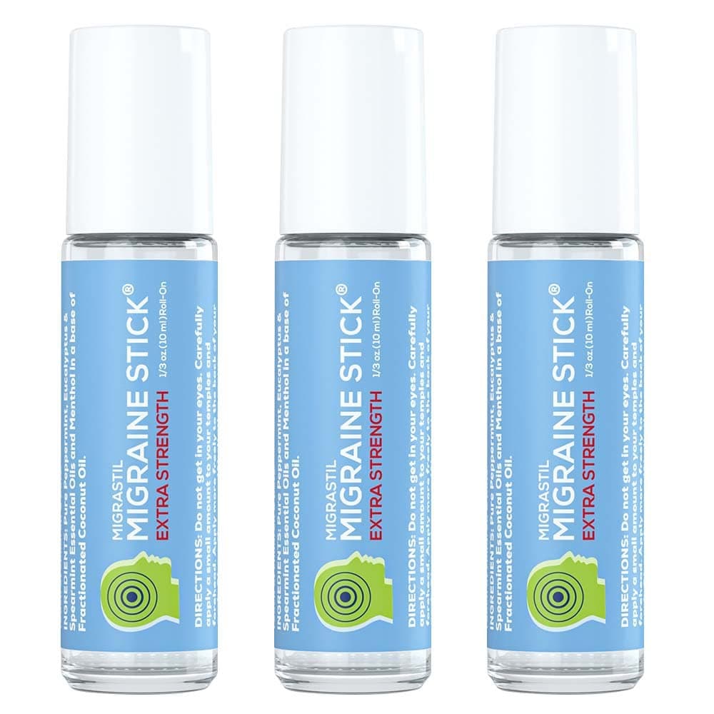 Migrastil Extra Strength Migraine Stick Advanced Formula. Strong Aromatherapy Roll On with Menthol and Essential Oils. No Lavender. Made in The USA.