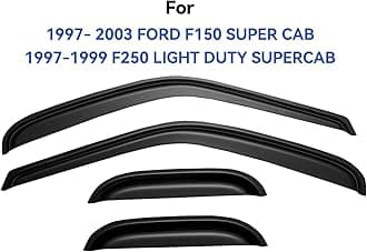 Window Rain Guards for 1997-2003 Ford F150 SuperCab, Vent Visors Shades Wind Deflectors for 1997-1999 F250 Light Duty, 2004 F-150 Heritage (Super/Extended Cab)