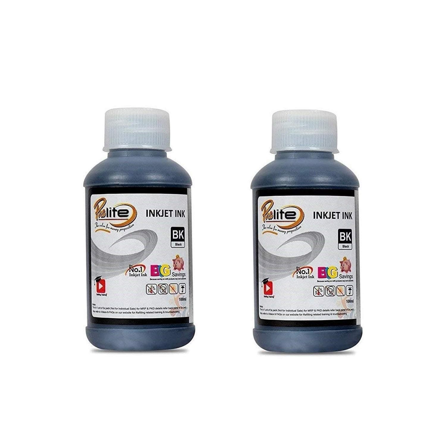 ProDot IP-HQ05-PK Inkjet Printer Refill Ink for HP 21/27/56/678/802/818 and Samsung M75/80/90 (Black, Pack of 2)