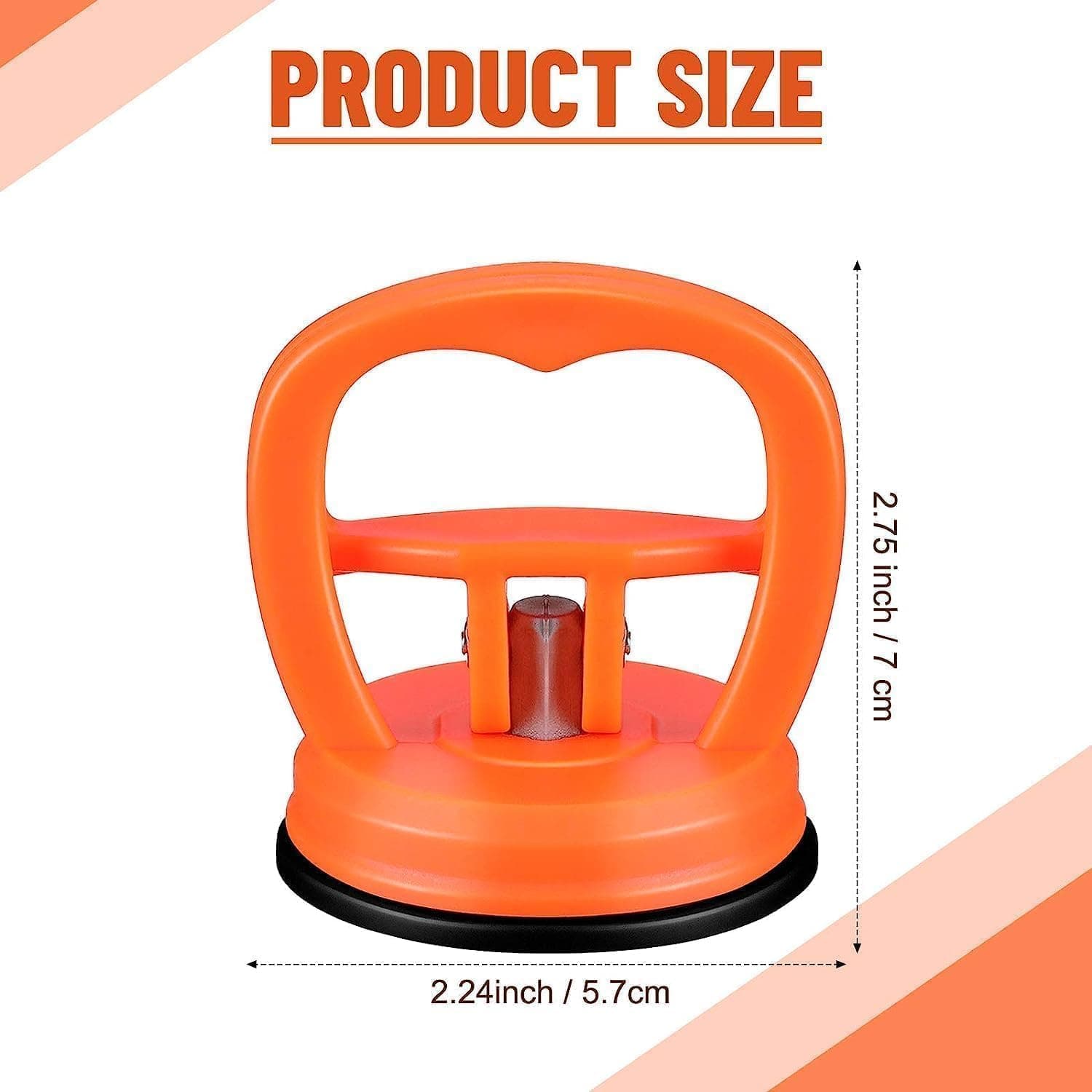 COMBLU Car Dent Puller, Dent Removal Kit, 2 Pack Powerful Car Dent Puller Kit Handle Lifter, Car Suction Cup Dent Puller and Paintless Dent Repair Kit for Car Body Dent (black+orange)