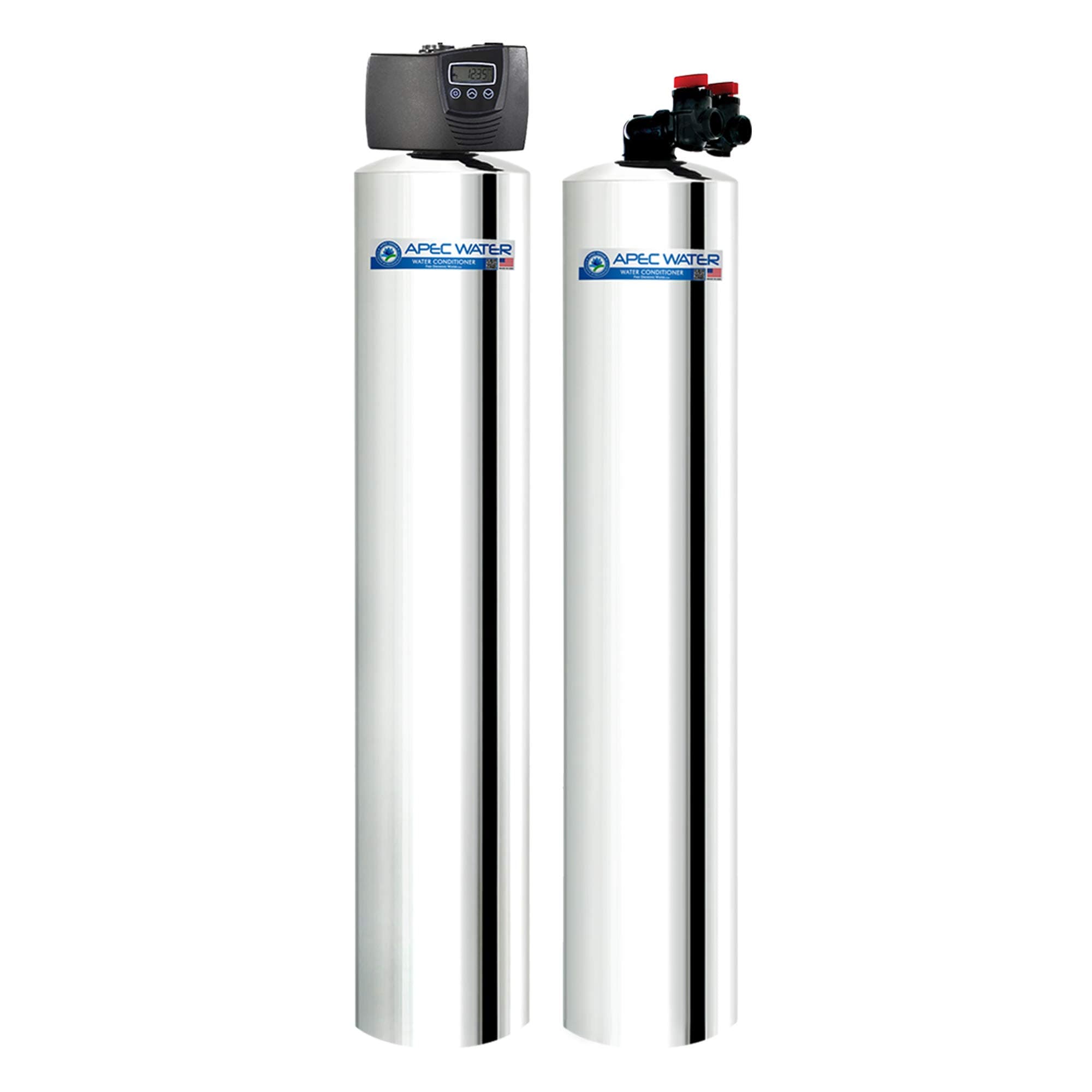 APEC Water Systems WH-SOLUTION-MAX10 Flagship Whole House Water Filter with Electronic Control Valve & Salt Free Water Softener Systems for 1-3 Bathrooms