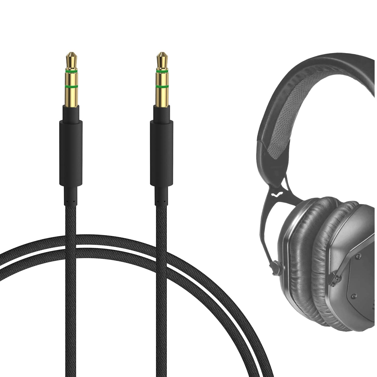 GEEKRIA Audio Cable Compatible with V-Moda Crossfade LP/2/M-80/M-100, XS Headphones, 1/8" (3.5mm) to 3.5mm Braided Nylon Replacement Stereo Cord (4 ft/1.2 m)