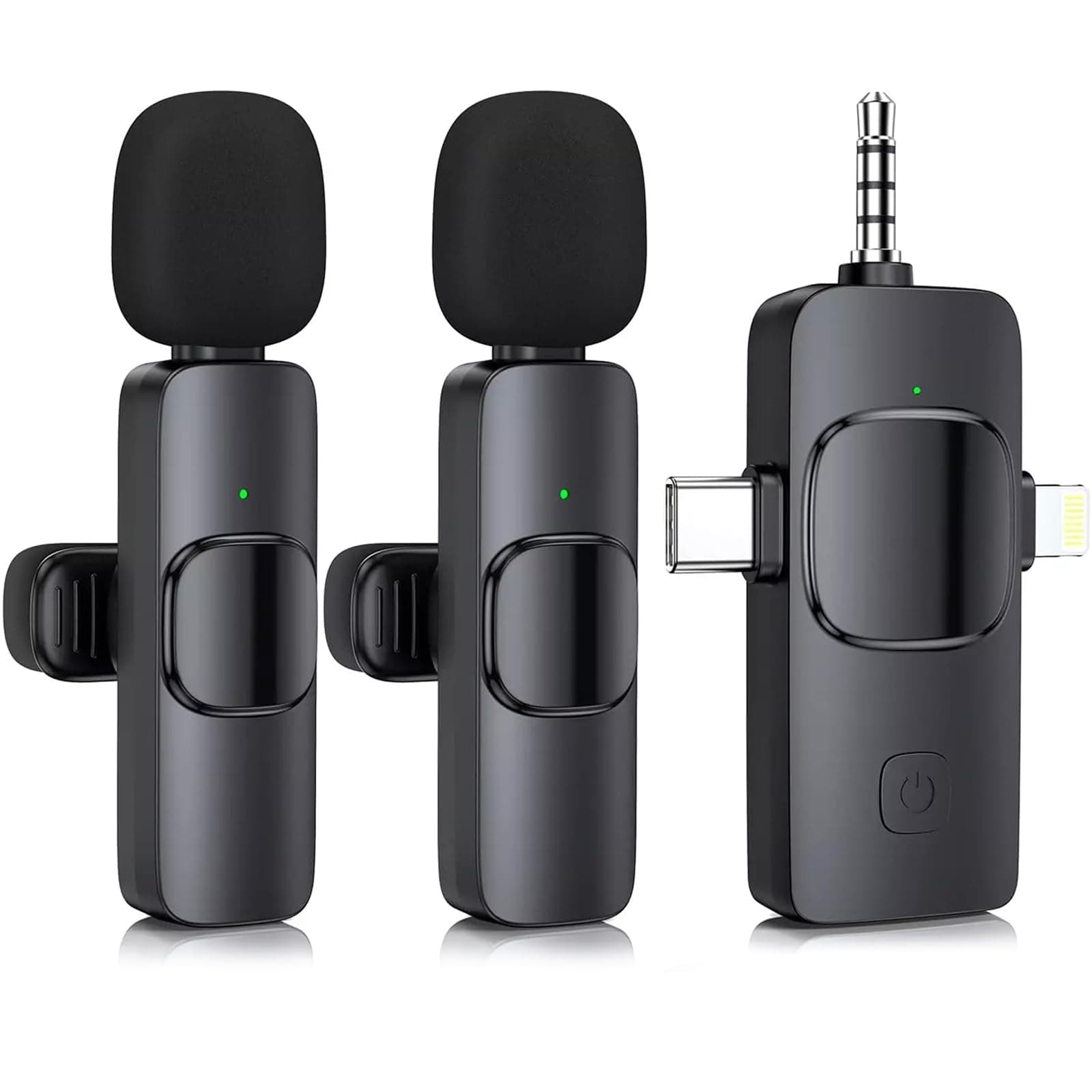 Mini Microphone, 3 in 1 Wireless Microphone for iPhone, iPad, Android, Camera, Professional Wireless Lavalier Lapel Mics for Recording, YouTube, TikTok